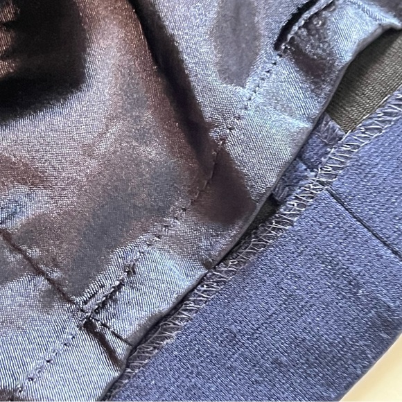 NWOT Tahari Ruffle Collar Neck Sleeveless Knee Length Dress Blue Cocktail Party - Picture 11 of 12